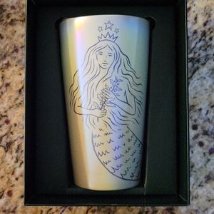NIB, Starbucks 50th Anniversary Limited Edition Blue Pearl Mermaid Cup Tumbler